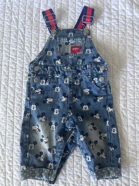 Mickey Mouse Denim Overalls Disney 3-6 months